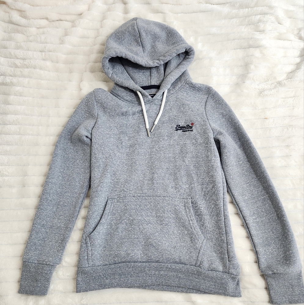 Superdry Gray Sweatshirt Classic Hoodie Womens Size Small Comfortable Outerwear